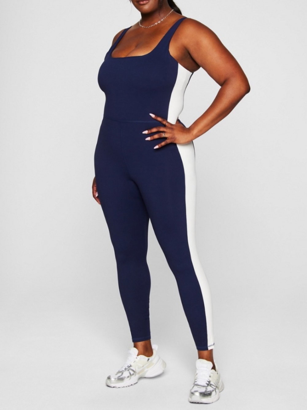 Fabletics Define PowerHold® Scoop Neck Jumpsuit Deep Navy/Bone